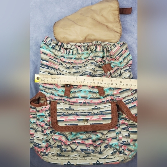 Olsenboye Tribal-Print Cotton ornamented School office College Backpack - Picture 10 of 16